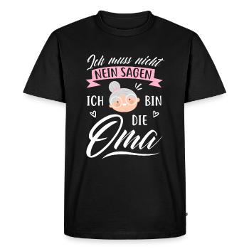 Je n'ai pas à dire non, je suis la grand-mère - T-shirt Premium bio Homme - noir - Devant - Nico (187cm)