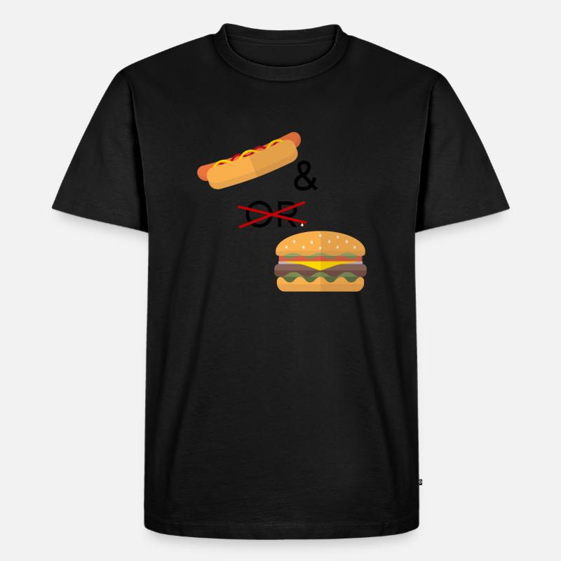 Hotdog oder Burger - Männer Premium Bio T-Shirt - Schwarz