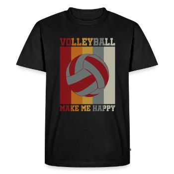 Volleyball makes me happy - Men's Premium Organic T-Shirt - black - Front - Nico (187cm)