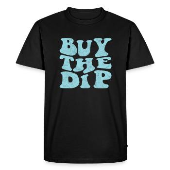 Achetez la trempette! Rétro bleu clair - T-shirt Premium bio Homme - noir - Devant - Nico (187cm)