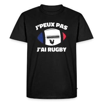 Je Peux Pas J'ai Rugby - T-shirt Premium bio Homme - noir - Devant - Nico (187cm)