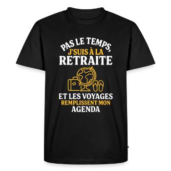 Retraite & voyages cadeau de départ à la retraite - T-shirt Premium bio Homme - noir - Devant - Nico (187cm)