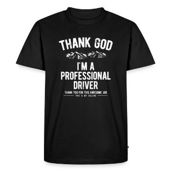MERCI DIEU pilote professionnel pilote dit paroles - T-shirt Premium bio Homme - noir - Devant - Nico (187cm)