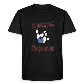 je peux pas j'ai bowling - T-shirt Premium bio Homme - noir - Devant - Nico (187cm)
