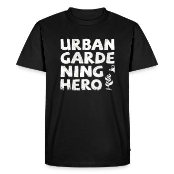 Héros du jardinage urbain - T-shirt Premium bio Homme - noir - Devant - Nico (187cm)