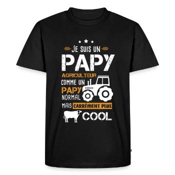 Papy Agriculteur - T-shirt Premium bio Homme - noir - Devant - Nico (187cm)