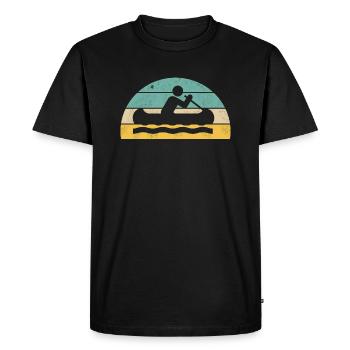 Canot coloré - T-shirt Premium bio Homme - noir - Devant - Nico (187cm)