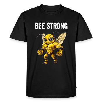Bee Strong - Bee Design - Men's Premium Organic T-Shirt - black - Front - Nico (187cm)