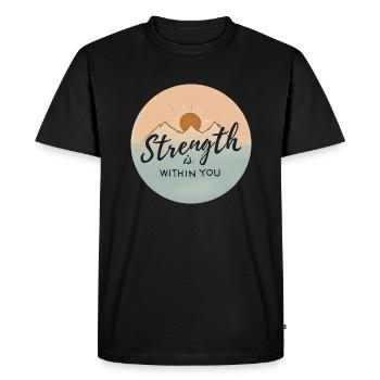 T-shirt minimaliste inspirant - T-shirt Premium bio Homme - noir - Devant - Nico (187cm)