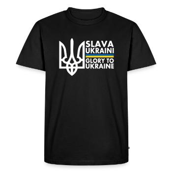 Slava ukraini - T-shirt Premium bio Homme - noir - Devant - Nico (187cm)