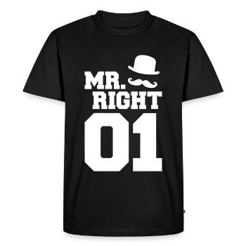 Mr. Right t-shirt gift idea Funny sayings - Men's Premium Organic T-Shirt - black - Front - Nico (187cm)
