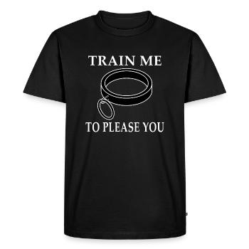 BDSM collar Train Me To Please You Sub Gift - Men's Premium Organic T-Shirt - black - Front - Nico (187cm)