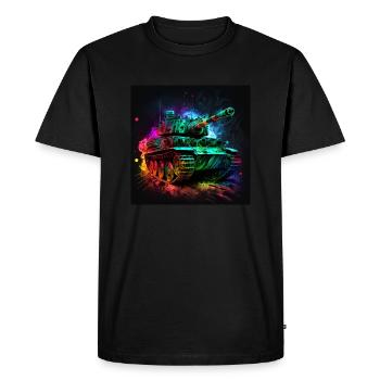 Char de combat principal en néon léger, solide et robuste - T-shirt Premium bio Homme - noir - Devant - Nico (187cm)