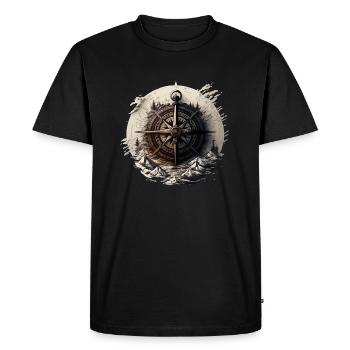 Gardez le cap : boussole nautique pour la navigation - T-shirt Premium bio Homme - noir - Devant - Nico (187cm)