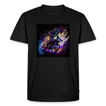 cool motocrosser in black light style - Men's Premium Organic T-Shirt - black - Front - Nico (187cm)