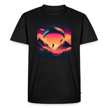 beautiful and creative paragliding motif vaporwave - Men's Premium Organic T-Shirt - black - Front - Nico (187cm)