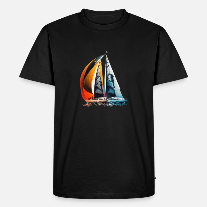 Segelschiffe bei einer Regatta - Männer Premium Bio T-Shirt - Schwarz