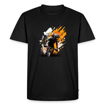 VTT vélo - T-shirt Premium bio Homme - noir - Devant - Nico (187cm)