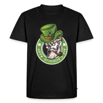 St. Patrick's Day Irish Cloverleaf Shirt Gift - Men's Premium Organic T-Shirt - black - Front - Nico (187cm)