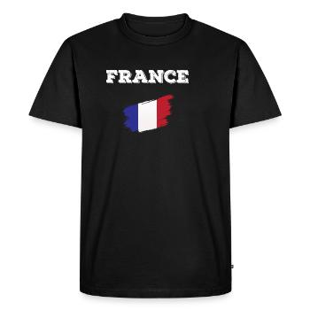 Français du drapeau Français de la France - T-shirt Premium bio Homme - noir - Devant - Nico (187cm)