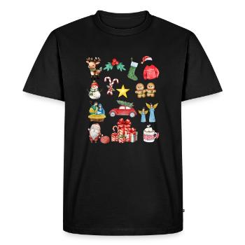 Symboles de Noël - T-shirt Premium bio Homme - noir - Devant - Nico (187cm)