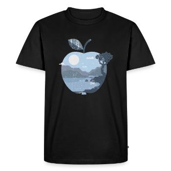 Vintage panorama apple - T-shirt Premium bio Homme - noir - Devant - Nico (187cm)
