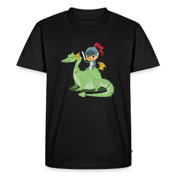 Dragon dragon cadeau chevalier enfant château - T-shirt Premium bio Homme - noir - Devant - Nico (187cm)