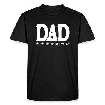 Dad 2021 | dad est. 2021 | Dad 2021 - Men's Premium Organic T-Shirt - black - Front - Nico (187cm)