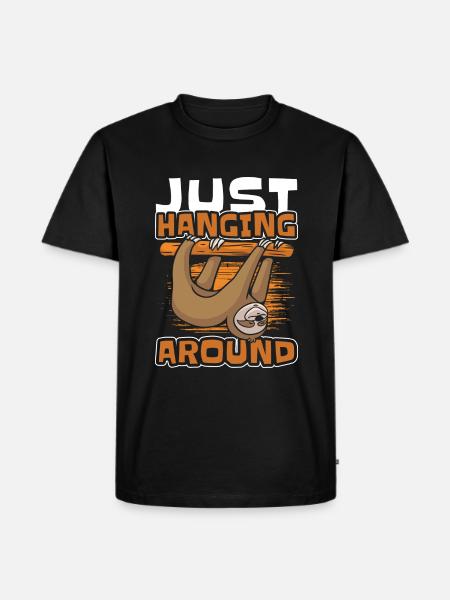 Sloth hang hang out - Men's Premium Organic T-Shirt - black