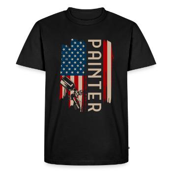 Peinture - T-shirt Premium bio Homme - noir - Devant - Nico (187cm)