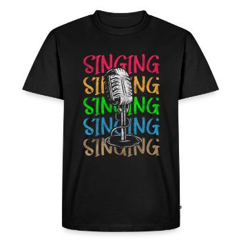 Musique, Chanteur, Chant, Chant - T-shirt Premium bio Homme - noir - Devant - Nico (187cm)
