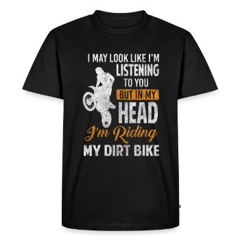 Dirt Bike Adrénaline Cascade Vélo - T-shirt Premium bio Homme - noir - Devant - Nico (187cm)