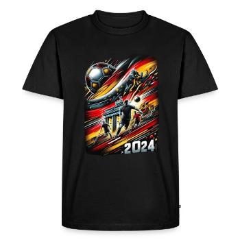 Célébration dynamique du football 2024 - T-shirt Premium bio Homme - noir - Devant - Nico (187cm)