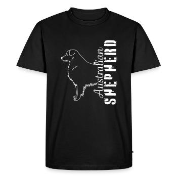 Aussies herding dog pet - Men's Premium Organic T-Shirt - black - Front - Nico (187cm)