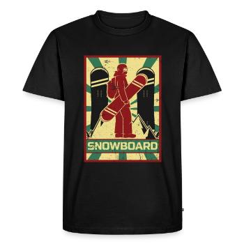 Snowboarding Propaganda | Winter sports snow winter - Men's Premium Organic T-Shirt - black - Front - Nico (187cm)