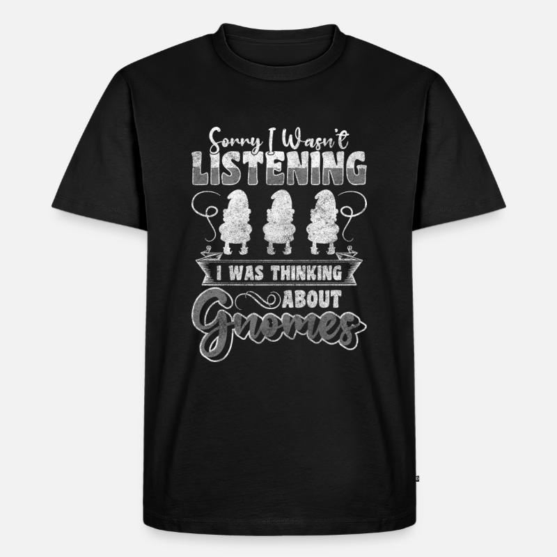Gnom Gartenzwerg Garten Winzig - Männer Premium Bio T-Shirt - Schwarz