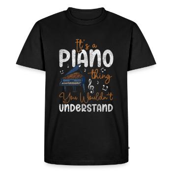 Musique pour piano Musique classique - T-shirt Premium bio Homme - noir - Devant - Nico (187cm)