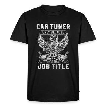 Tournevis de réglage Voiture de sport haute brillance - T-shirt Premium bio Homme - noir - Devant - Nico (187cm)