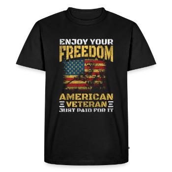 Soldat Patriot Eagle des États-Unis - T-shirt Premium bio Homme - noir - Devant - Nico (187cm)