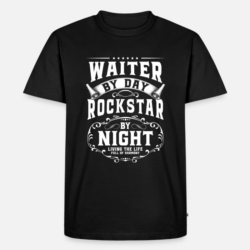 Kellner Restaurant Essen Cocktail - Männer Premium Bio T-Shirt - Schwarz