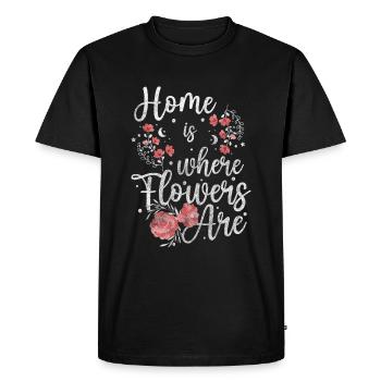 Mariage de fleurs colorées - T-shirt Premium bio Homme - noir - Devant - Nico (187cm)