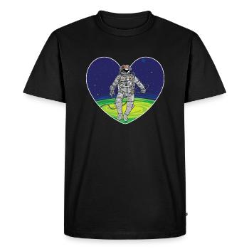 Outer space heart - Men's Premium Organic T-Shirt - black - Front - Nico (187cm)