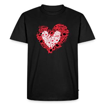 La musique c'est l'amour - T-shirt Premium bio Homme - noir - Devant - Nico (187cm)
