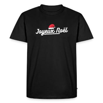 Joyeux Noël. cadeau joyeux noël - T-shirt Premium bio Homme - noir - Devant - Nico (187cm)