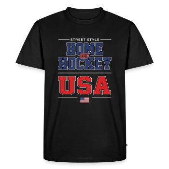 La maison du hockey - T-shirt Premium bio Homme - noir - Devant - Nico (187cm)