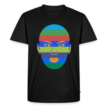 Femme masquée - T-shirt Premium bio Homme - noir - Devant - Nico (187cm)