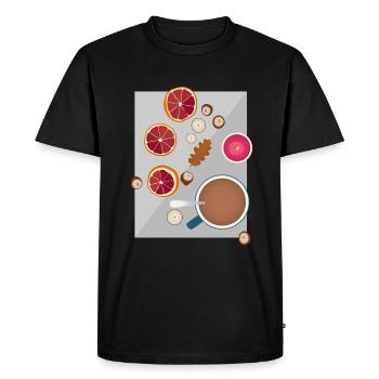 Hygge Décoration Tranquillité Confort Cadeau - T-shirt Premium bio Homme - noir - Devant - Nico (187cm)