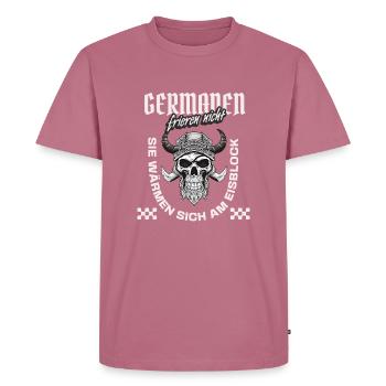 Germanen frieren nicht, sie wärmen sich am Eis! - Männer Premium Bio T-Shirt - Mauve - Vorne - Nico (187cm)