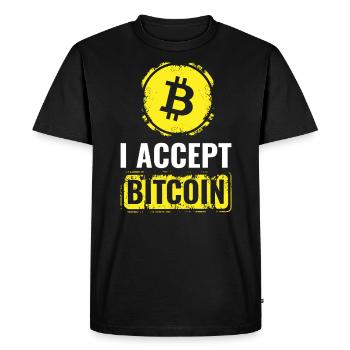 Bitcoin crypto-monnaie T-shirt - T-shirt Premium bio Homme - noir - Devant - Nico (187cm)