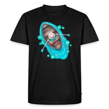 Boat - Men's Premium Organic T-Shirt - black - Front - Nico (187cm)